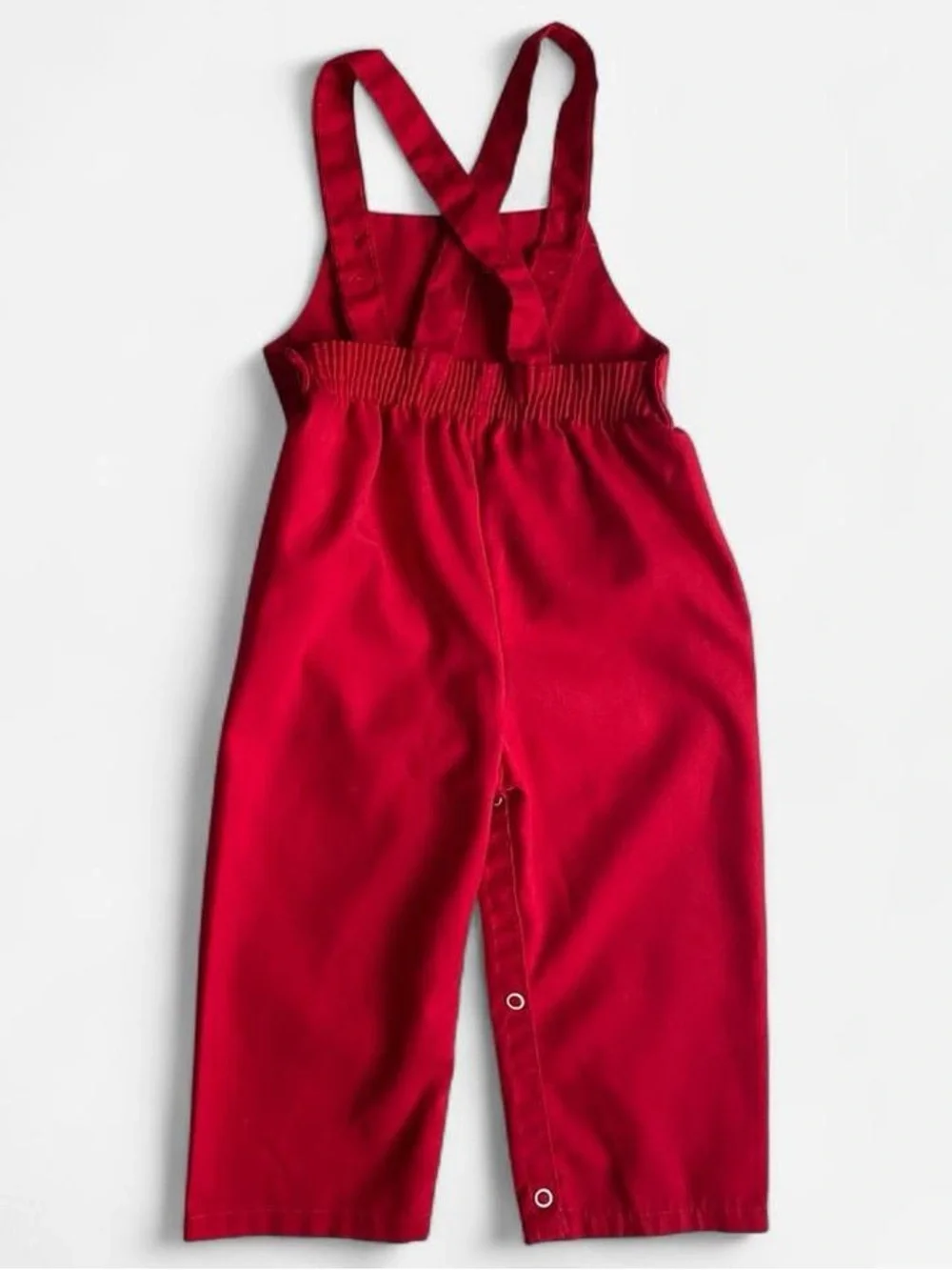 Vintage Kids Bright Red Crossback Overalls